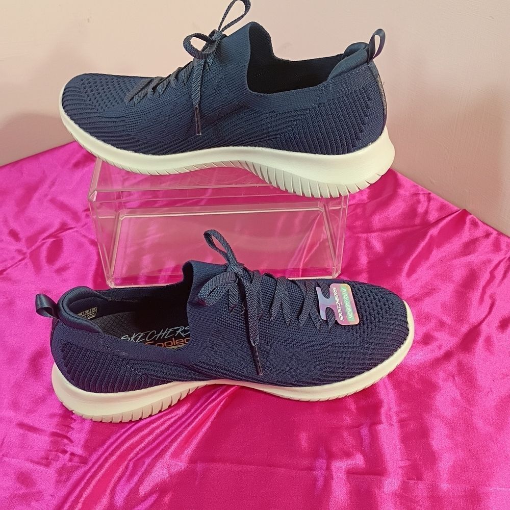 Skechers Womens SZ 8 Pop Sensation 149159 Blue Running Shoes Sneakers